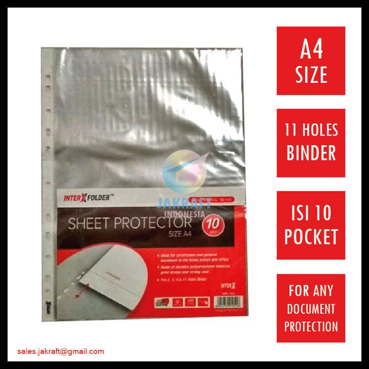 

Pp Pocket Kantong Binder A4 0,05 Mm Isi 10 Bantex Bambi Bindex Interx Kode 559