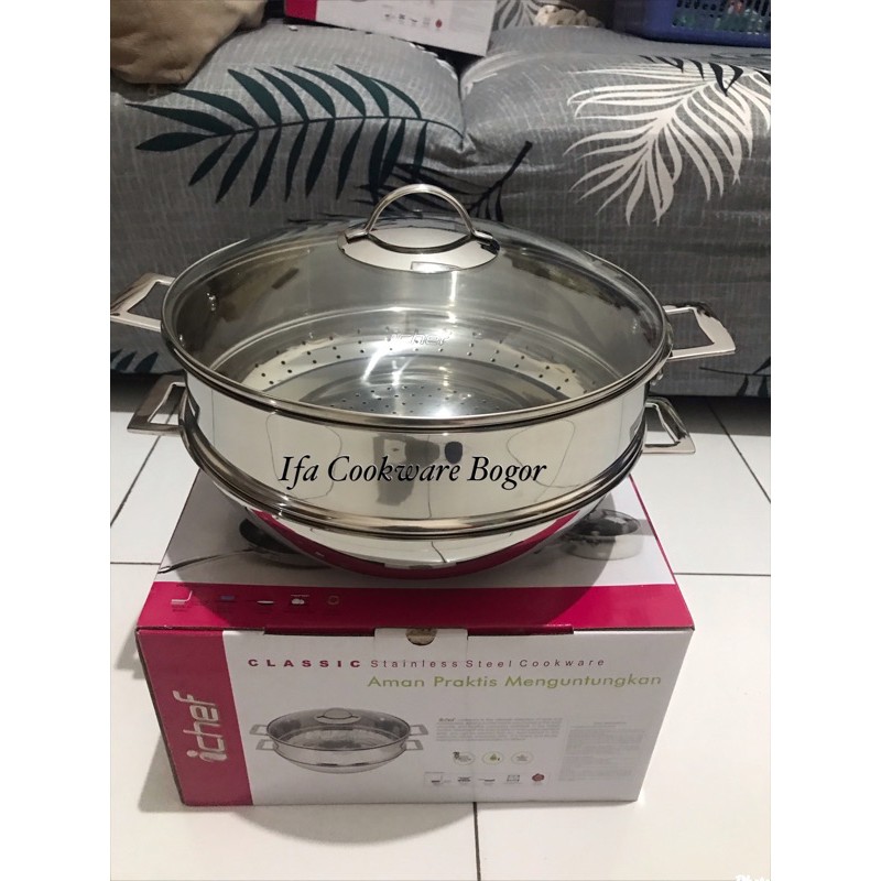 Steamer ifa cookware / Kukusan ichef / kukusan 2 susun / kukusan premium