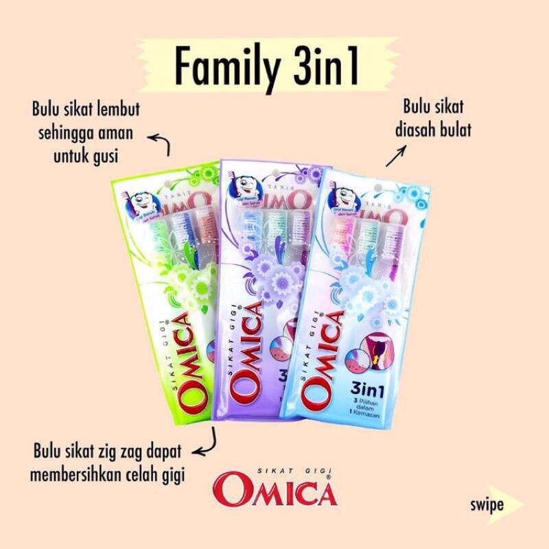 Sikat Gigi Dewasa Omica Family 3 in 1