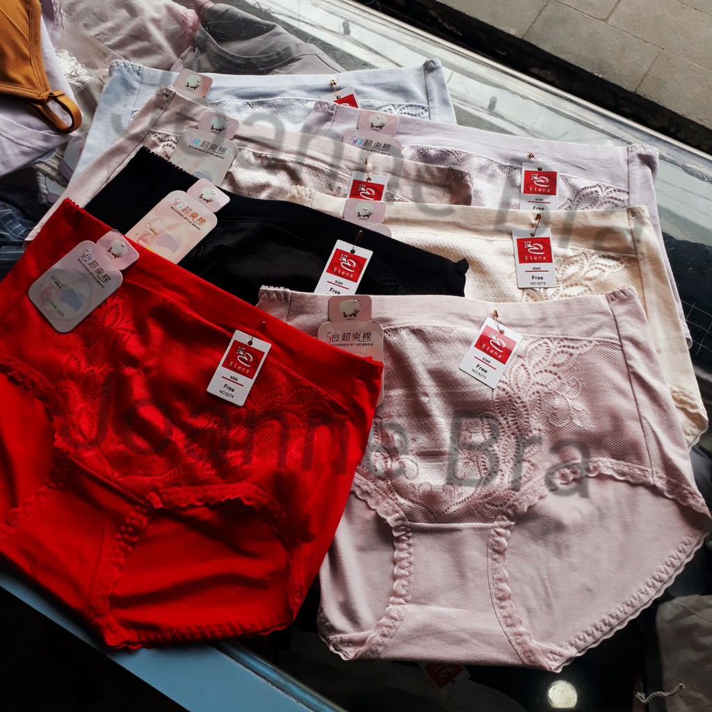 Elena Celana Dalam Katun Wanita Semi Highwaist E 9274 - CD Wanita Pasak Tinggi Lembut