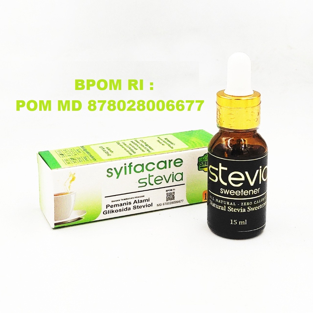 

Gula Cair Stevia SyifaCare Pemanis Alami Gilkosida Stevianol Original Asli Herbal Sudah POM / BPOM Promo Harga Jual Murah ( Diabet / Diabetes )