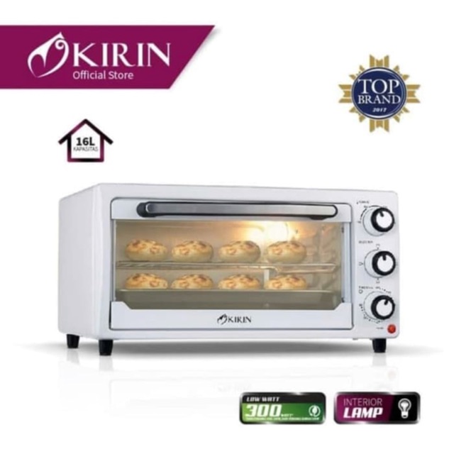 Oven Listrik 16 Liter Kirin KBO-160LL Interior Lampu + Low Watt