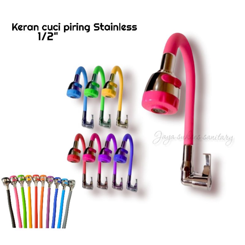 Bak Cuci Piring / Wastafel Cuci Piring Stainless 96x40Cm Set Kran Warna Kran Cuci Piring