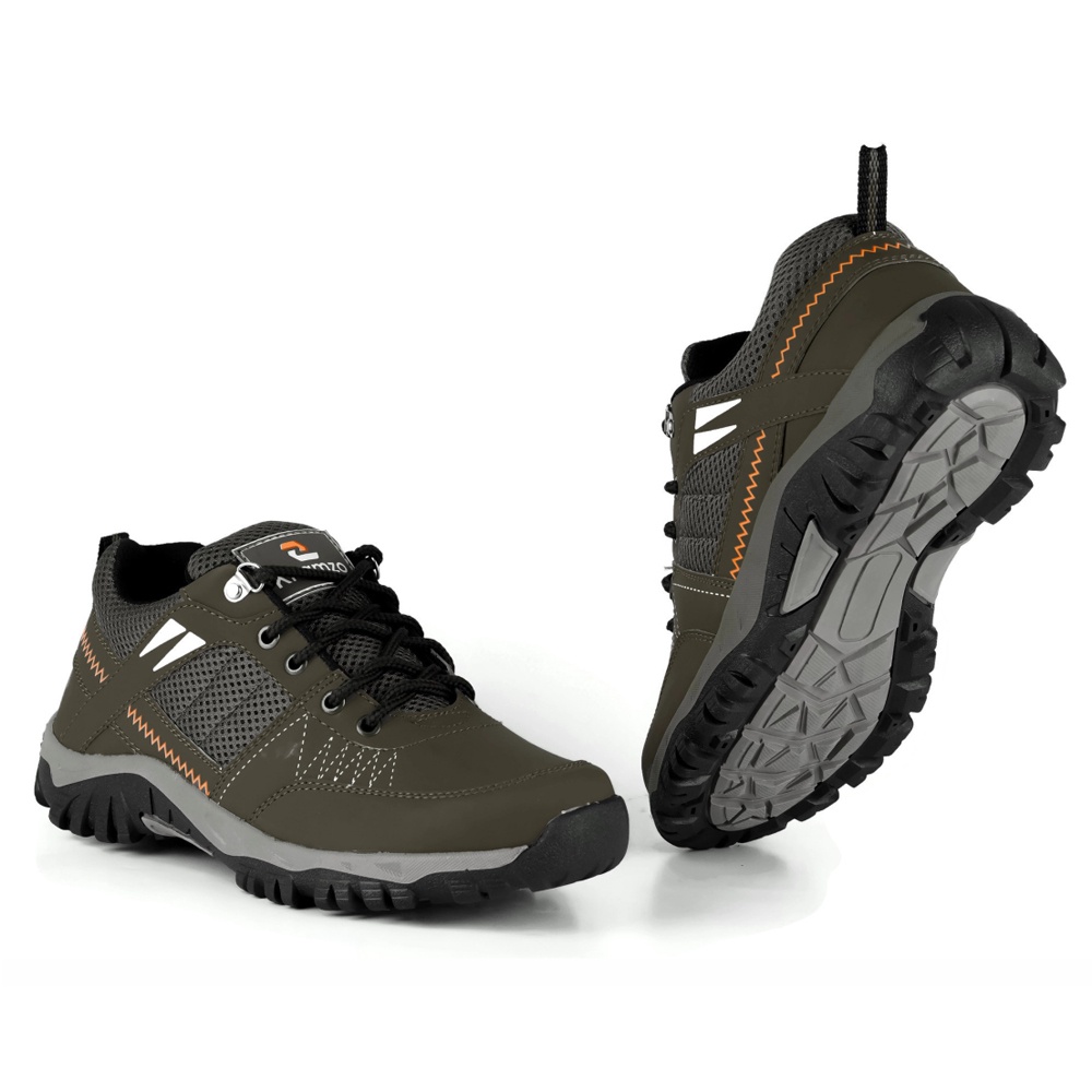 Khamzo Sepatu Sneakers Pria Outdoor Adventure D04 Original Import Kasual Kulit Terbaru-4