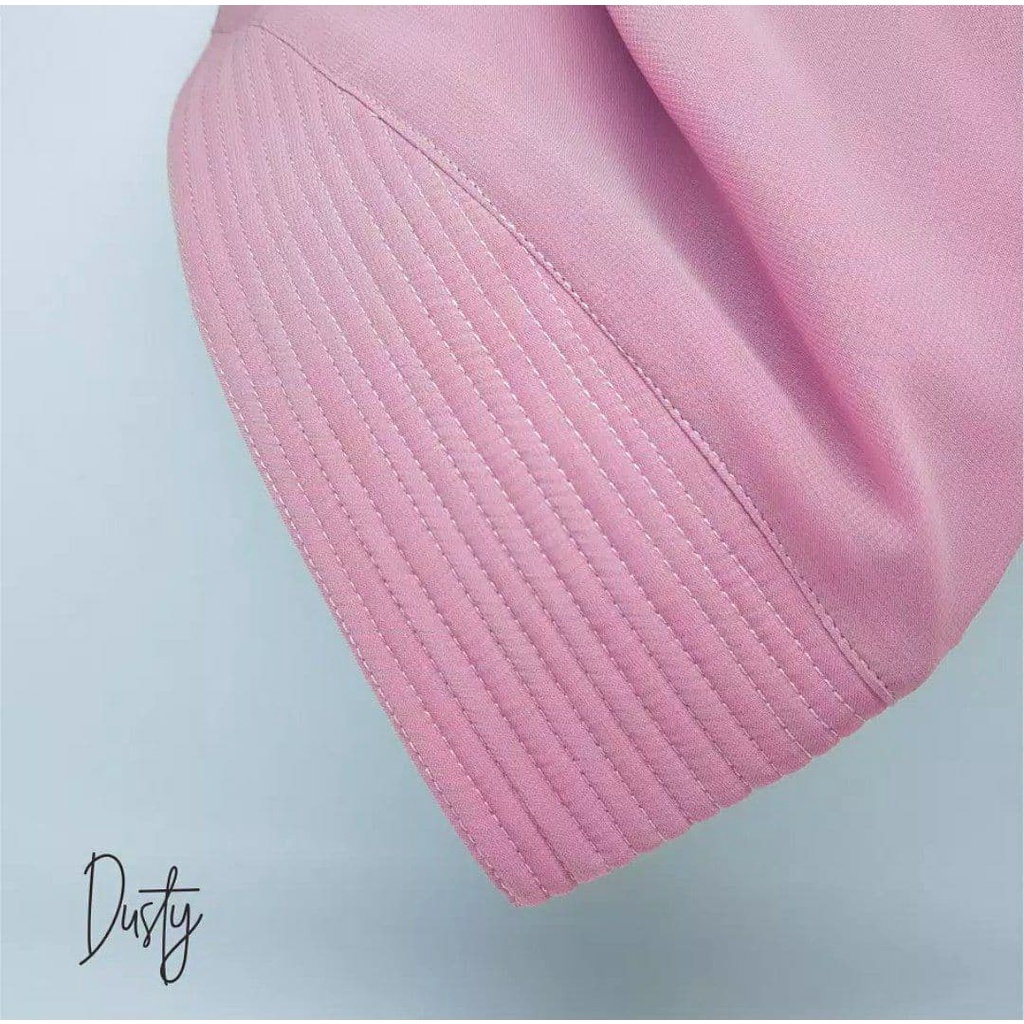 (COD) Hijab Khimar Silvi Tiga Layer Mini Polos Jilbab Instan Cerutti 3 Layer-Dusty Pink