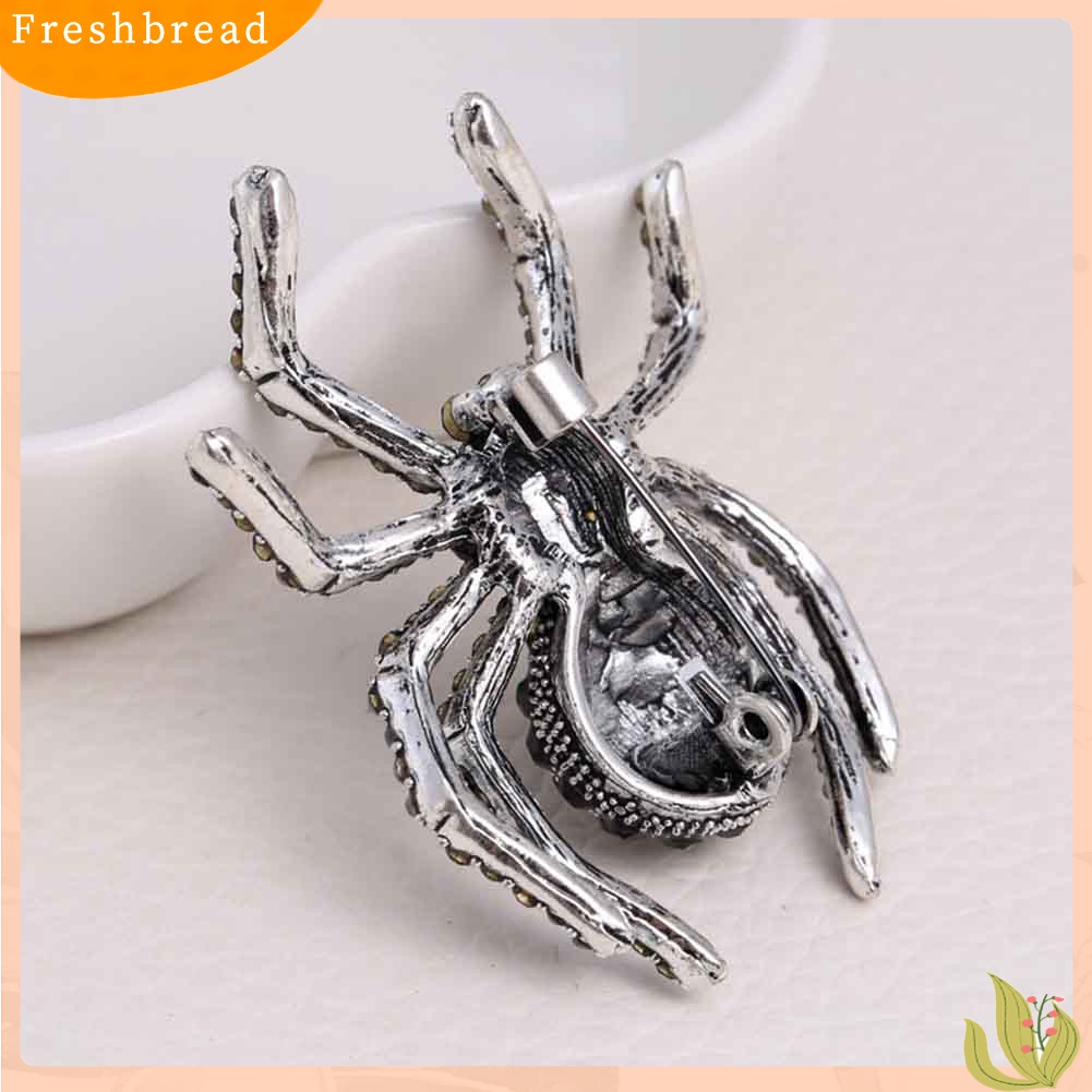 Terlaris Vintage Women Rhinestone Inlaid Spider Brooch Pin Bag Badge Lapel Jewelry Gift