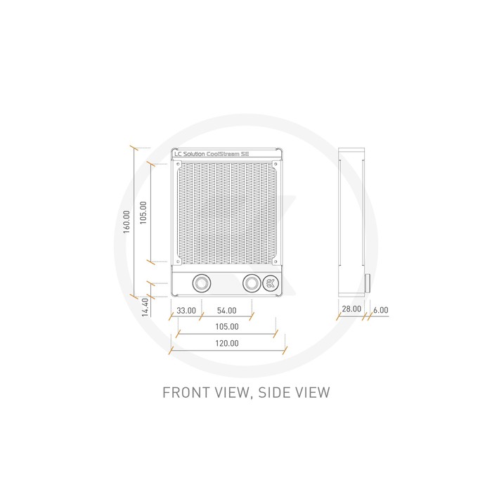 EKWB EK CoolStream SE 120 (Slim Single) (Ketebalan 28mm)