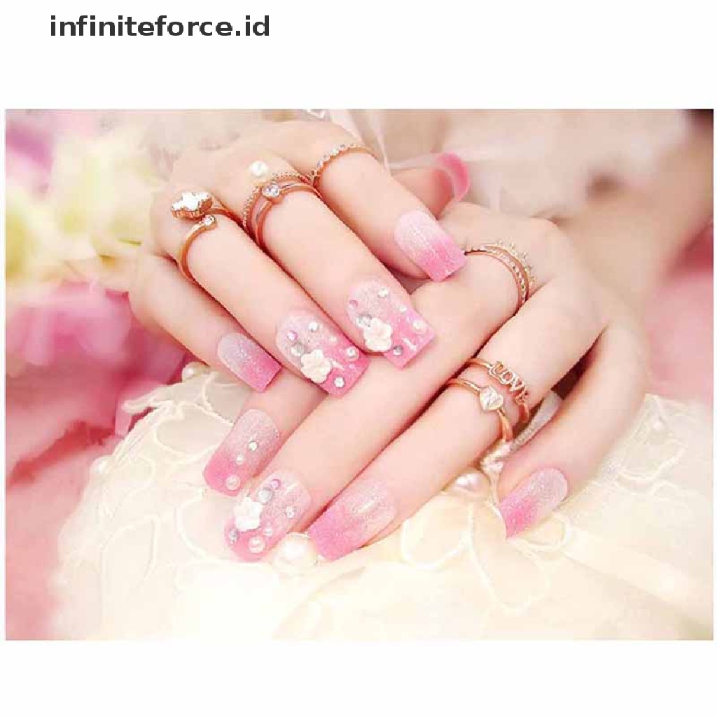 Infiniteforce.id 24pcs Kuku Palsu 3d Untuk Pengantin Wanita