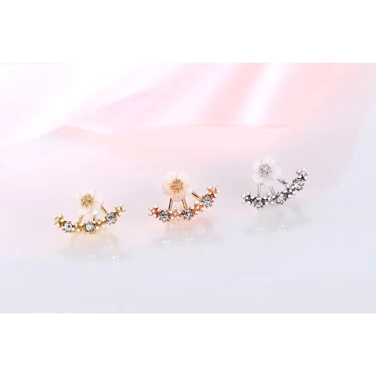 (Hello Girl)E13 Anting Diamond kecil Pendek Fashion Wanita Stud Earrings Import