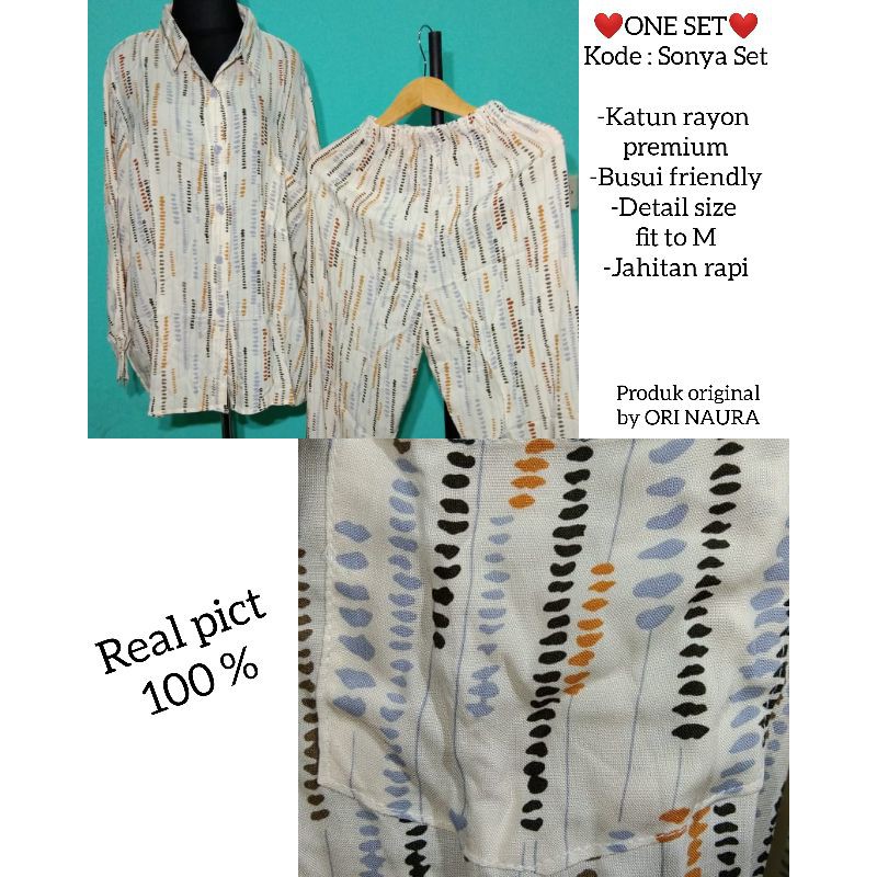 ONE SET ORI NAURA ORIGINAL/SONYA SET/PREMIUM