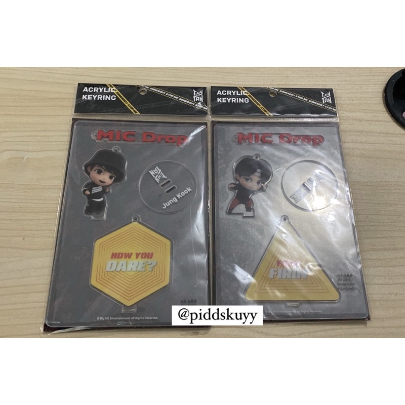 BTS ACRYLIC KEYRING MIC DROP TINY TAN OFFICIAL