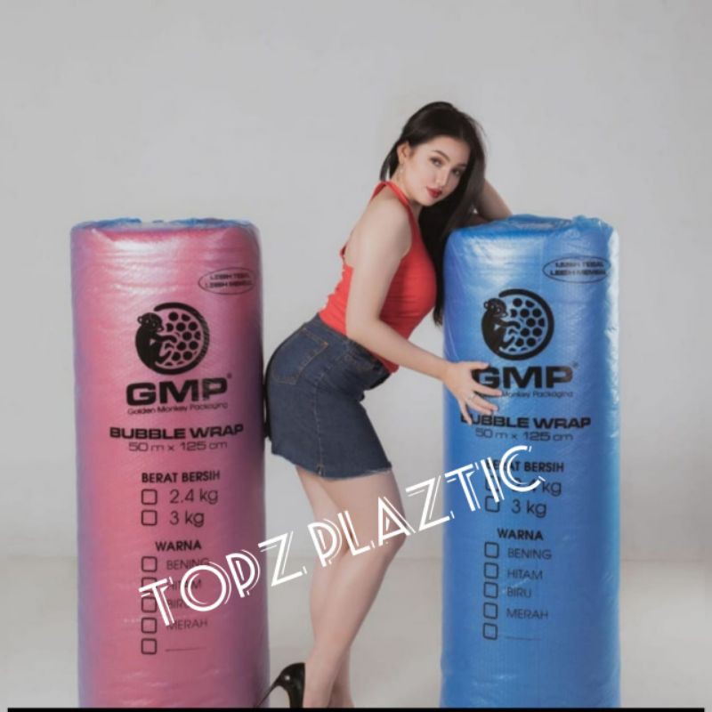 

Bubble Wrap Merah GMP bungkus biru