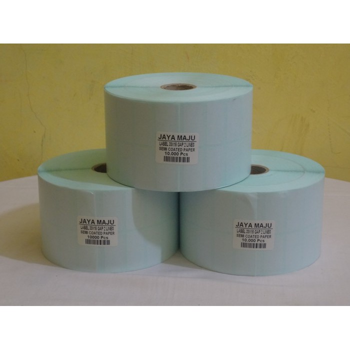 

LABEL BARCODE SEMICOATED 33 X 15 2 LINE GAP CORE 1" ISI 10.000 PCS