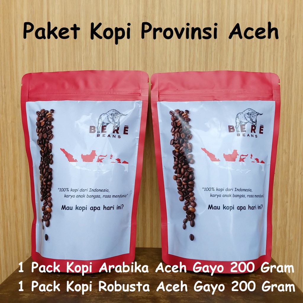 

PAKET KOPI PROVINSI ACEH Indonesia Arabika dan Robusta 200 GRAM Biji Bubuk Coffee Beans Arabica Bean