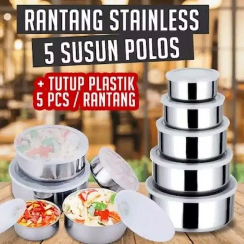 Medan Termurah bundara set Rantang stainless 5 susun Fresh Box + Tutup