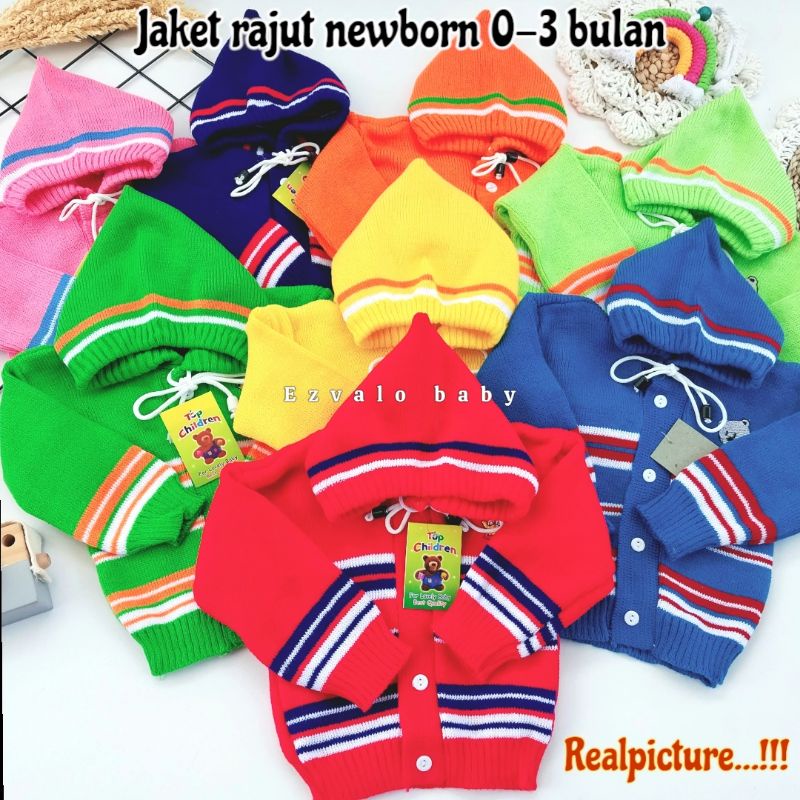 BAJU HANGAT RAJUT BAYI 0-3 BULAN HOODIE RAJUT BAYI