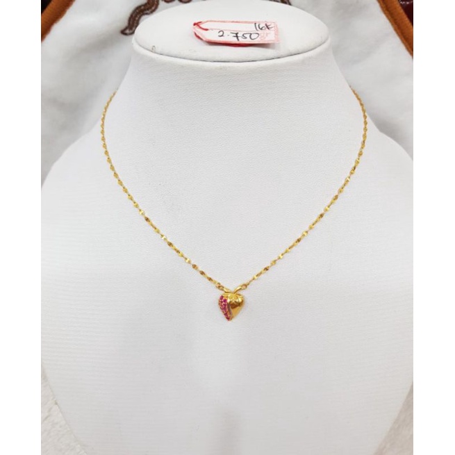 KL472JM80JM kalung toscano liontin love permata pink emas gold asli new collection wanita gold berat
