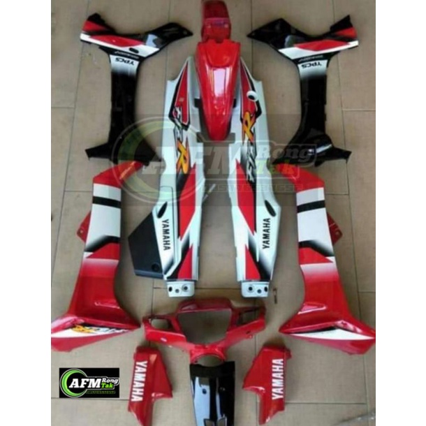 paket body set bodi set halus yamaha fiz r FIZ R warna hitam merah putih