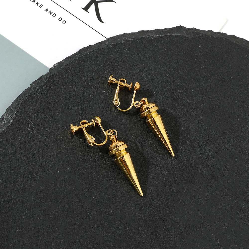 Anting Hoop Emas Agustina Gaya Punk Hip Hop Lingkaran Anting Rivet SPY X Keluarga Kerucut Tajam Pria Earring