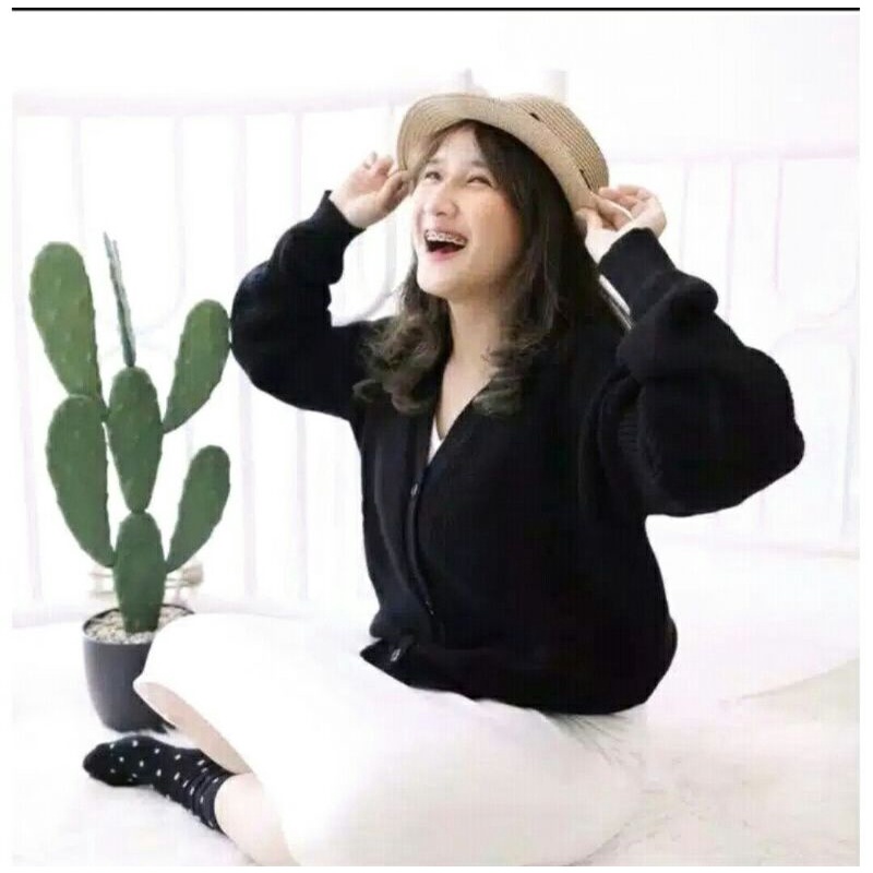 Cardigan Rajut Crop Adibafashion ID 1006 Sweater Rajut Wanita Oversize Jumbo switer Long Cardi Kanci