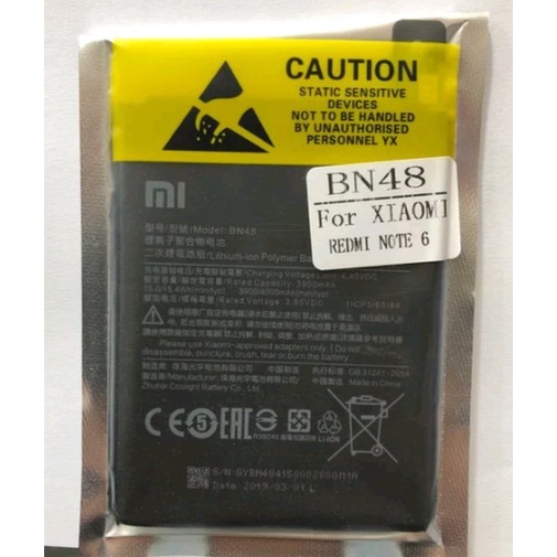 Batre Baterai Original Xiaomi Redmi Note 6 Pro BN48 BN-48