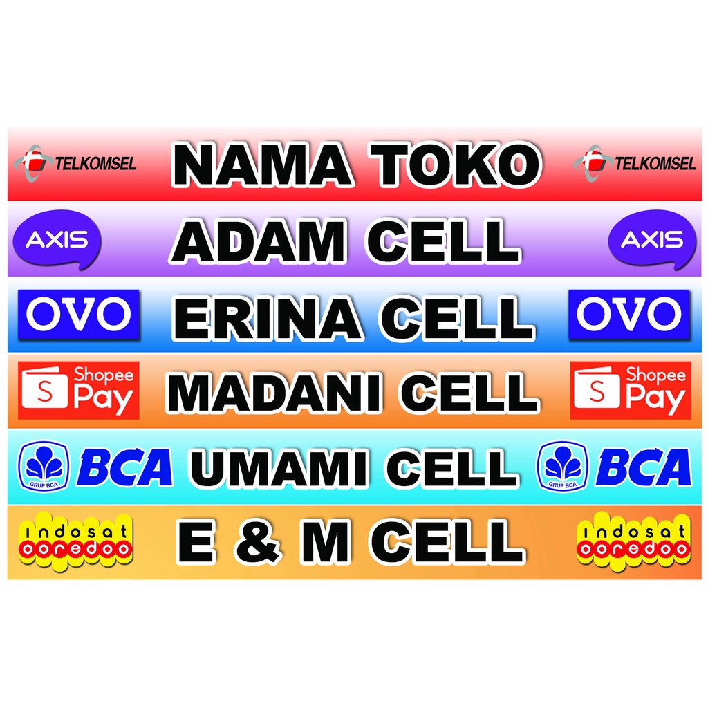 

STIKER LIST ETALASE KONTER PULSA UKURAN 45 X 5CM