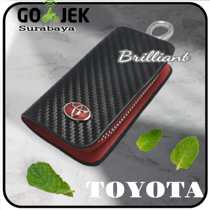 Dompet STNK Gantungan Stainlese Eclusive Model Karbon - Logo Mobil