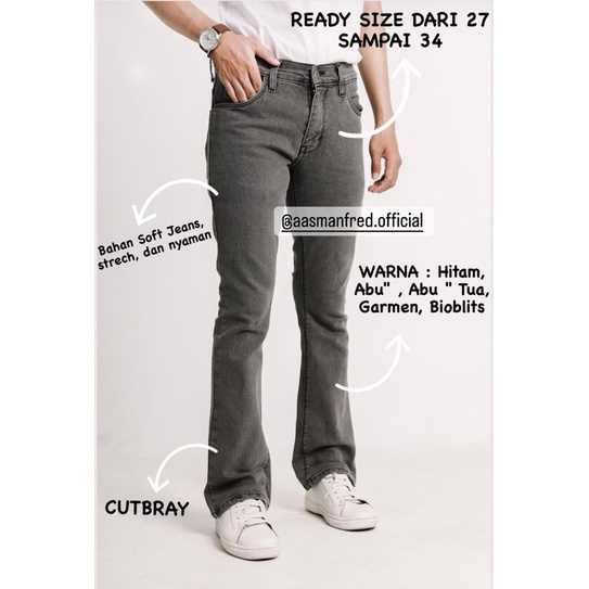 Orlen Denim Celana Jeans Cutbray Pria | Jeans Semi Cutbray