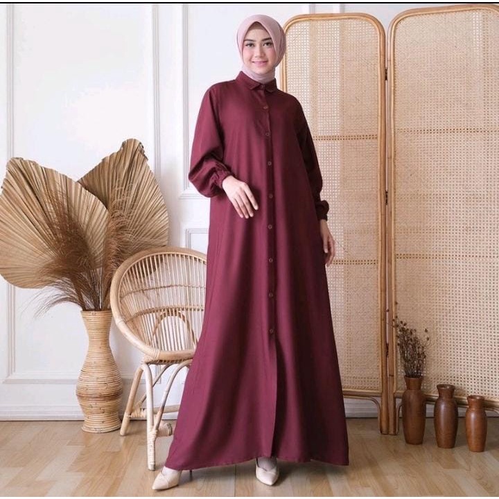 GAMIS BUSUI FULL KANCING HIDUP//DRES KATUN POLOS