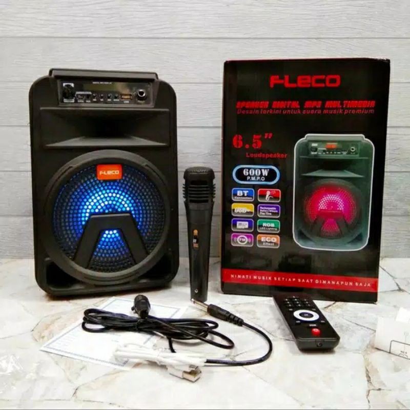 COD SPEAKER SALON AKTIF FLECO 6'5 INCH F-3363/3362/F-6011 FREE MIC+REMOTE//SPEAKER KARAOKE X-BASS