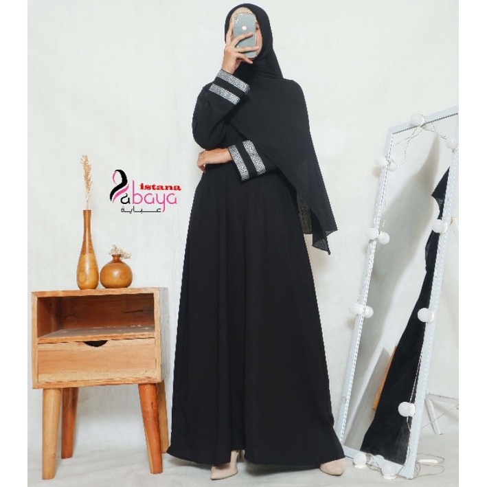 Wow abaya Gamis Polos keren Murah Tangan List Dobel pita Motif yg Cantik