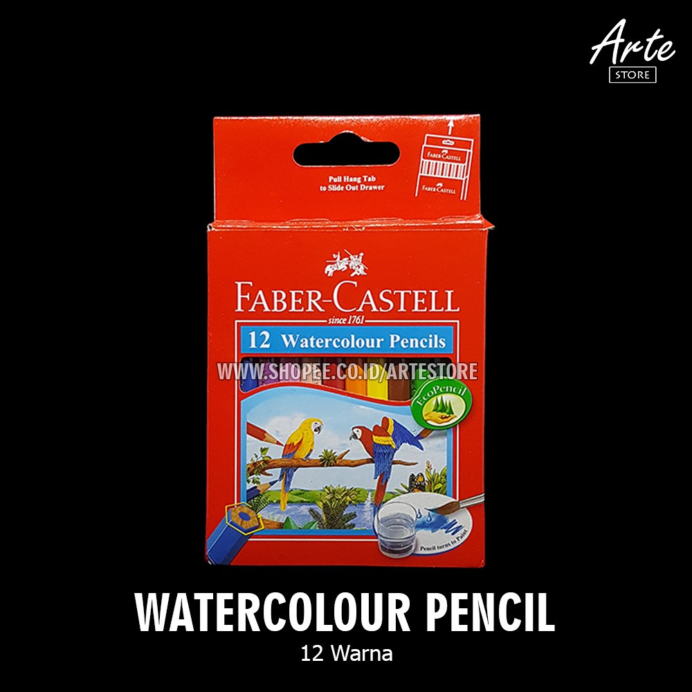 Pensil Warna Faber Castell Watercolour 12 Warna