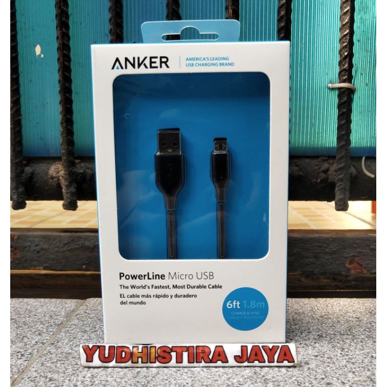 Kabel Anker Powerline 6ft micro USB 1.8m Premium Original