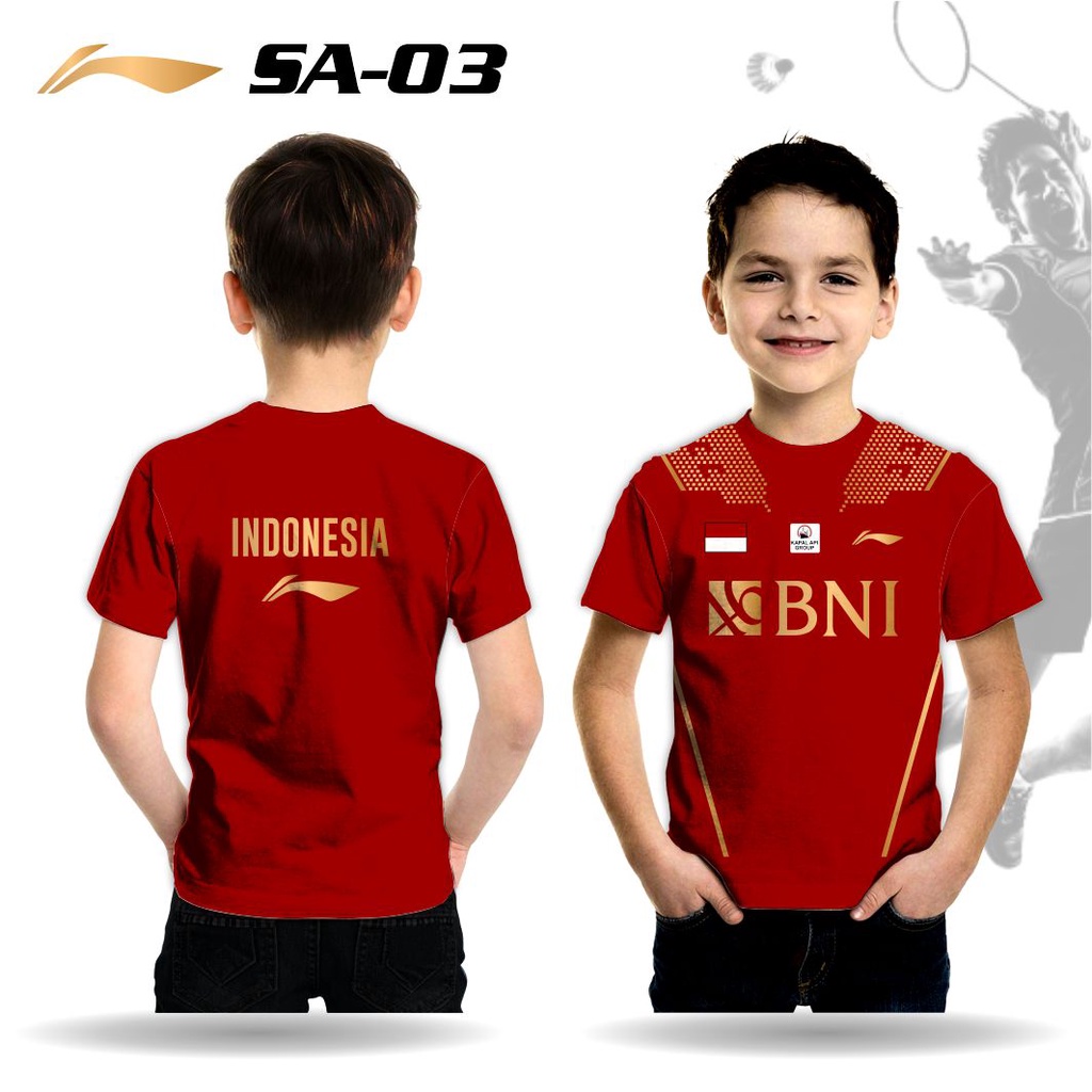 Jersey badminton anak piala sudirman baju bulu tangkis thomas uber cup kaos tim indonesia