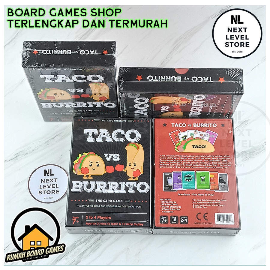 Taco VS Burrito Board Game Card Game Mainan Kartu New Segel READY