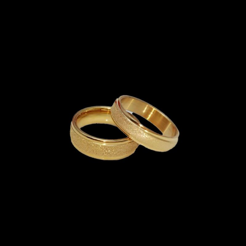 Cincin Couple Titanium PASIR POLOS GOLD Harga Satuan L.B