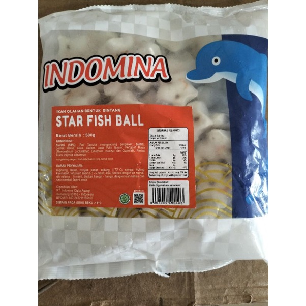

Indomina Star fishball 500gram bentuk bintang