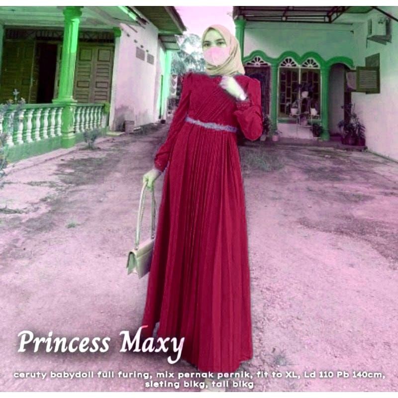 Princess maxy gamis wanita gamis pesta gamis seruti bebidol full furing READY!!!!!!!!!!