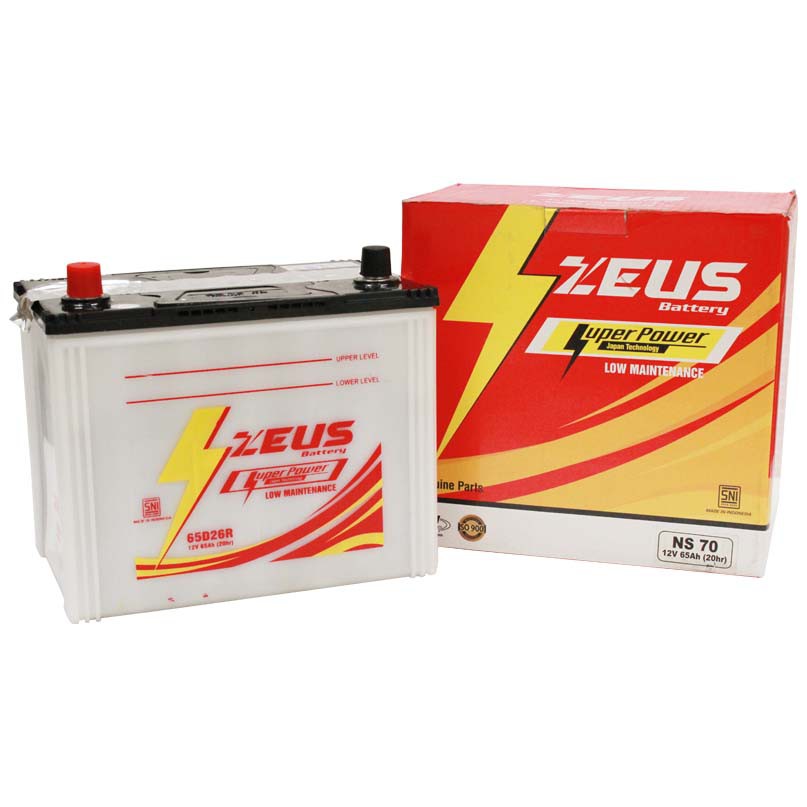 Jual Aki mobil Isuzu Panther Diesel NS70 (65D26R) Zeus Battery Aki