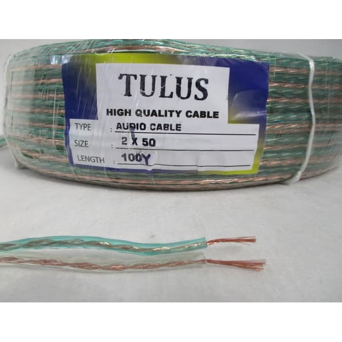 Kabel Listrik Transparan 2x50 Kabel Audio Kabel Serabut 100 Yard