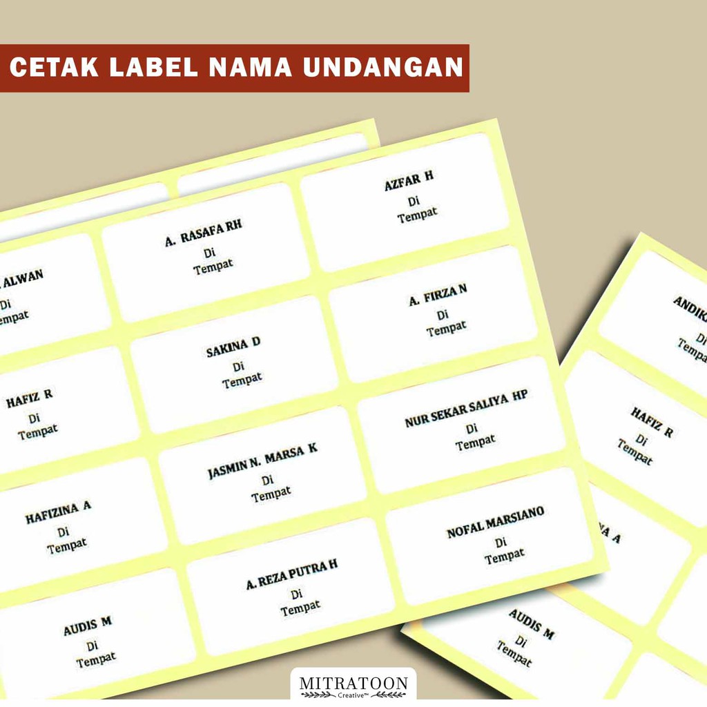 

MITRATOON Cetak Label Stiker 103 Nama Undangan/Buku Sekolah Murah Terbaik