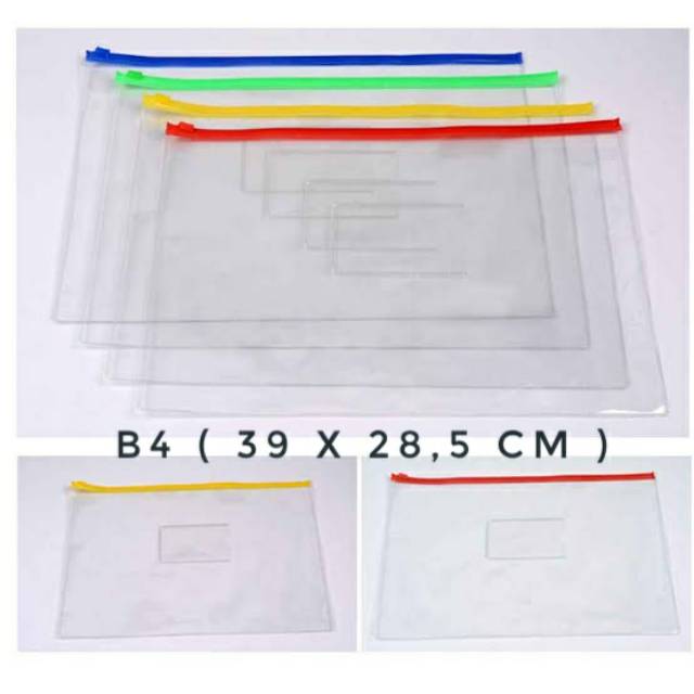 MAP PLASTIK ZIPPER B4 POLOS BENING MAP PLASTIK KLIP B4 BESAR