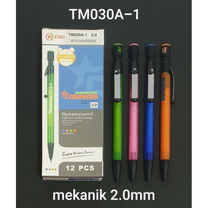 Pensil mekanik/pensil cetek TIZO 2.0 isi 12 biji