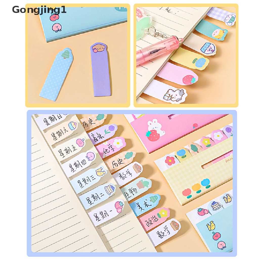 Gongjing1 120 Lembar Stiker Label Indeks Penanda Buku Desain Hewan Lucu