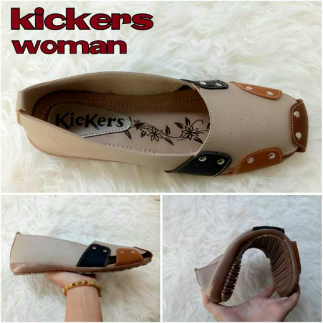 Sepatu Cewek Wanita Kickers Casual Santai Formal Slip On Flat Murah Kerja Sekolah Dinas Kantor ..,..