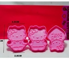 Set Cetakan Cookies Cutter Isi 3 Kucing Lucu Cetakan Plunger Cetakan Kue Kering Roti Cetakan Kering Cetakan Fondant Cookie Cutter Bahan Plastik