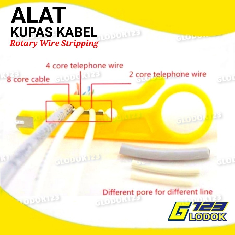 Alat Kupas Kulit Kabel Putar Rotary Wire Stripping kuning