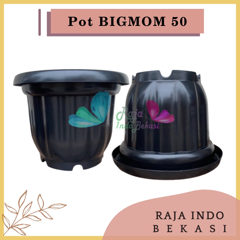 ONLY SAMEDAY AND INSTAN Pot BIGMOM 50 Hitam - Pot Besar Jumbo 50cm Pot Besar Plastik Bahan Tebal - Pot Besar Jumbo 100cm 50cm 40cm Putih Tinggi Hitam