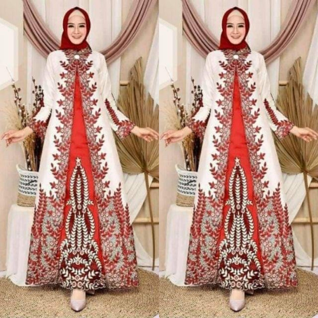 Gamis Mouza pelangi Jaya original bahan tafetta bordir-I