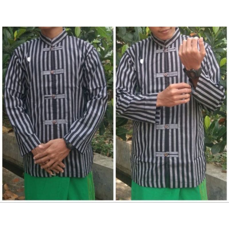 kebaya wanita Koko Lurik Tenun , Baju Adat Jawa / Baju Lurik Model Shanghai Murah Bahan Berkualitas 